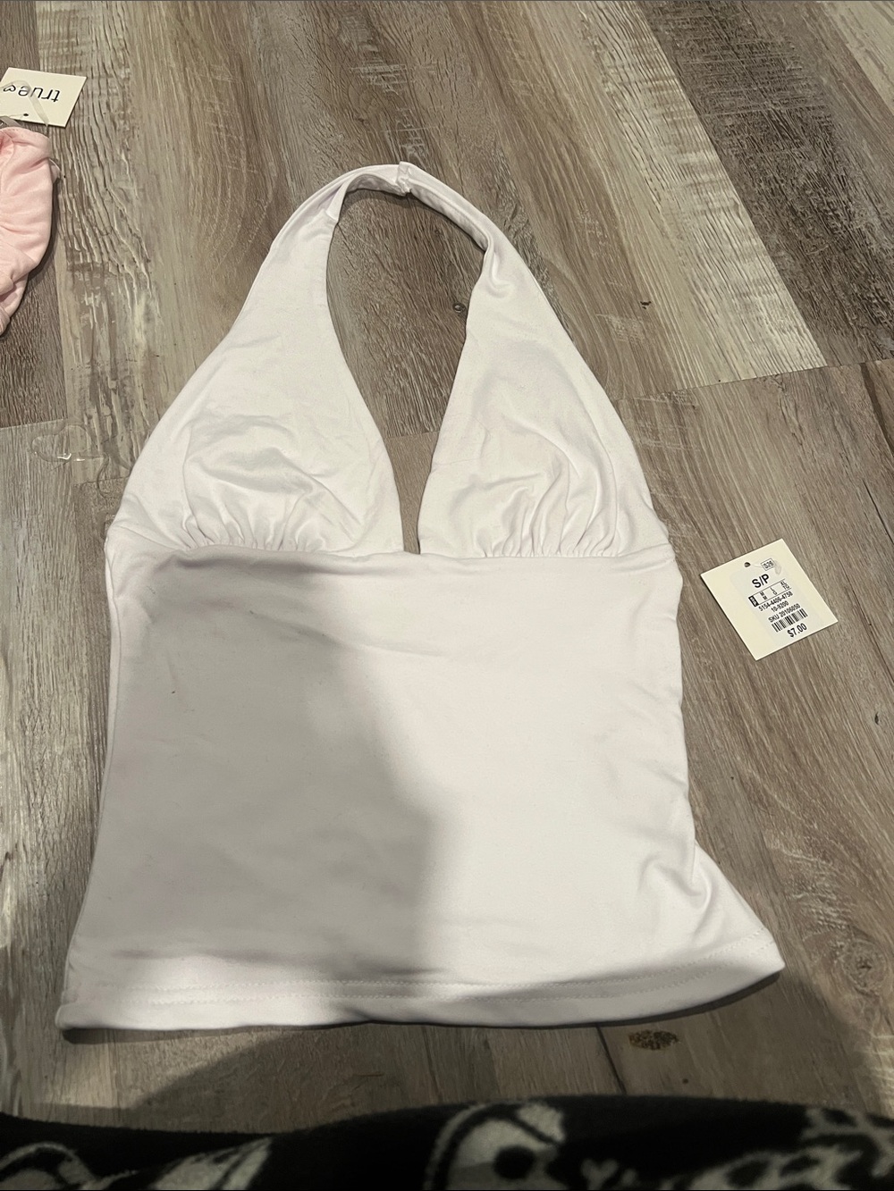 True & Co. White Halter Tank Top